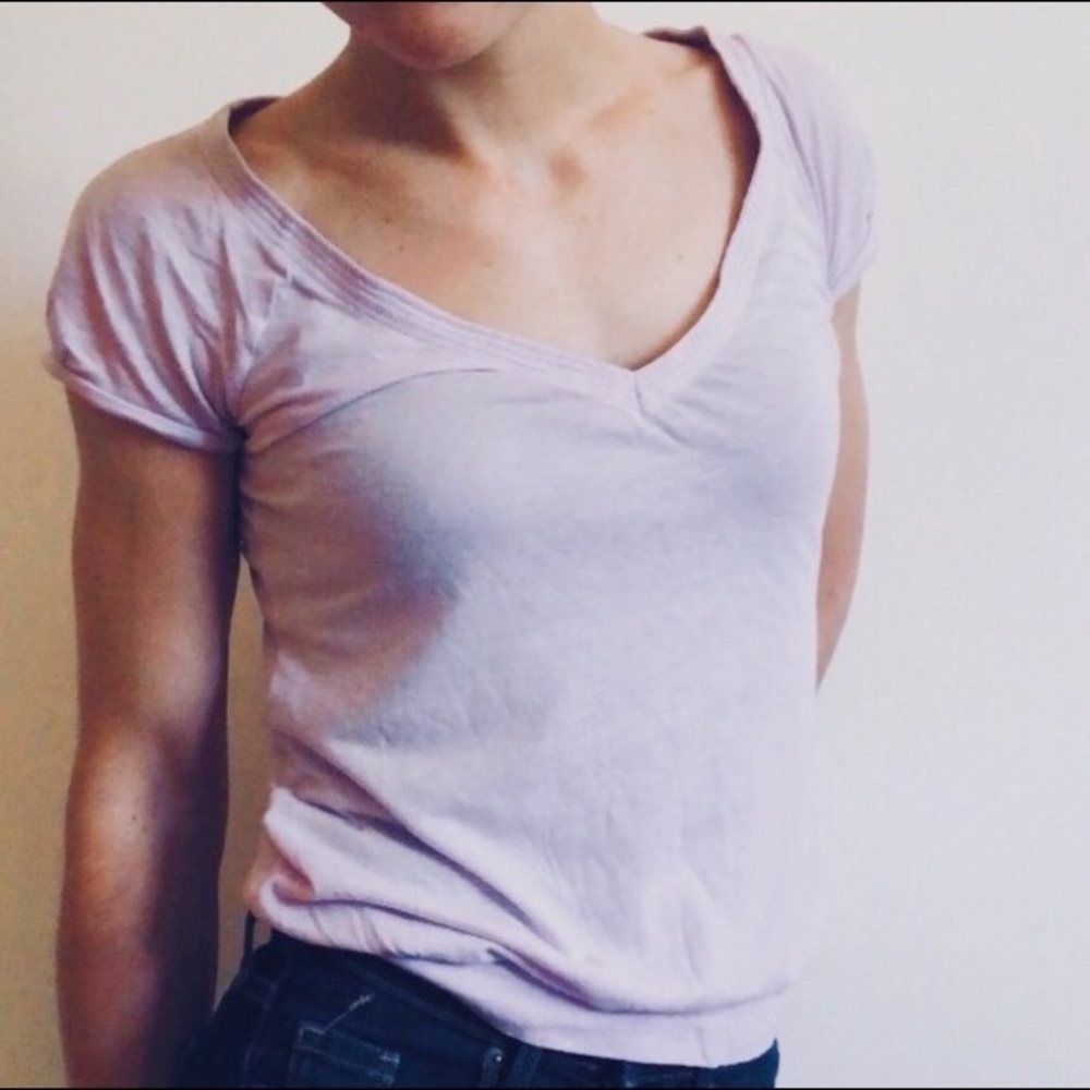 Lavender V-Neck Shirt